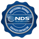 NDS Certified Professional Drainage Contractor seal - Allan Spires, American Elm Landscape